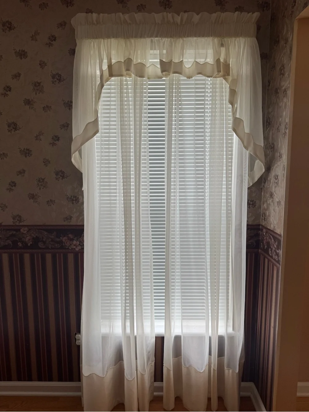 10 panels of 84” Sheer White Window Curtain Panel Set w/ 5 valances